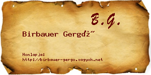 Birbauer Gergő névjegykártya
